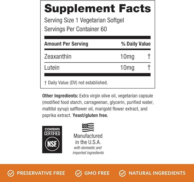 EyePromise Zeaxanthin + Lutein Eye Vitamin 60 Softgels