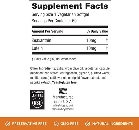 EyePromise Zeaxanthin + Lutein Eye Vitamin 60 Softgels