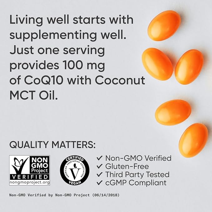 Sports Research CoQ10 (100mg) Enhanced w/Coconut (120 Veggie