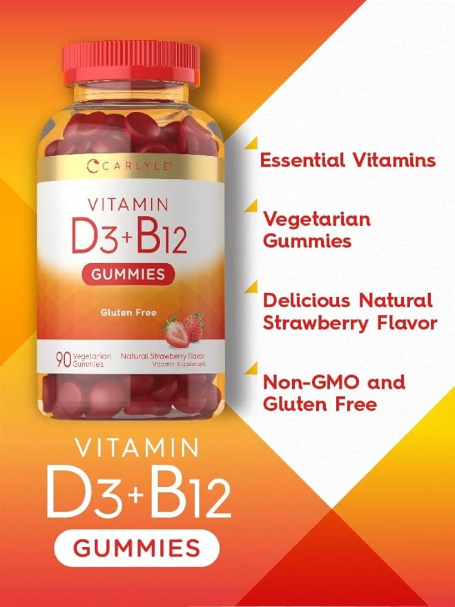 Carlyle Vitamin D3 + B12 Complex Gummies 90 Count