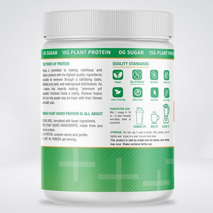 RENEVA Vegan Protein Powder 15g Plant 12.7 Ounce