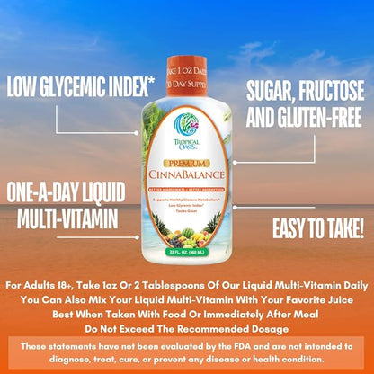 Cinnabalance – Liquid Cinnamon Supplement w/ Cinnamon Bark, Aloe Vera, Ginger Root, Green Tea & Antioxidants - 32 oz, 32 servings