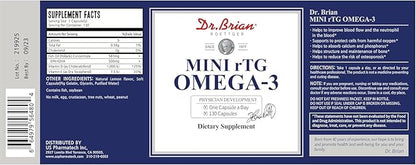 Dr.Brian Fish Oil Supplement 130 softgel, 3 Fish 500mg rTG Omega-3 Support