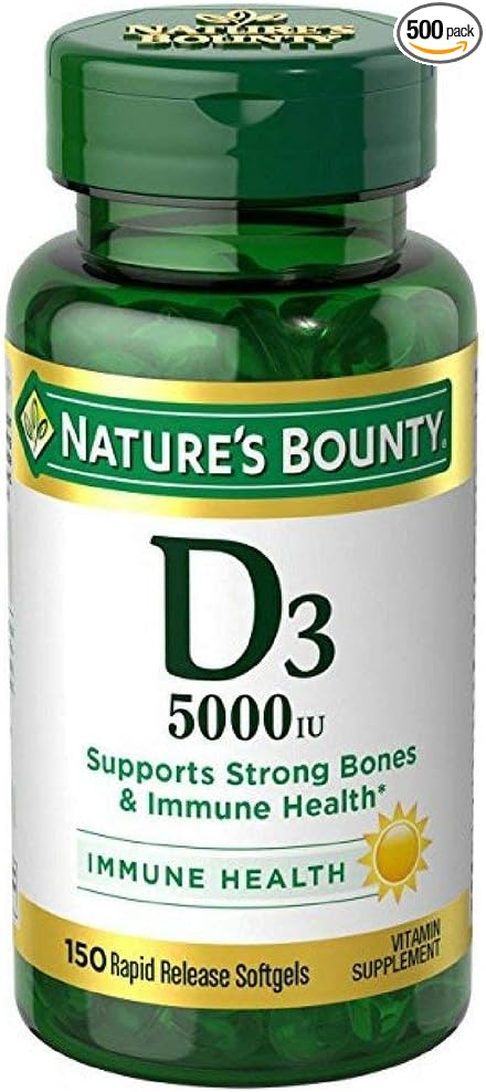 Nature's Bounty Vitamin D-5000 IU Softgels, 100 ea 5)