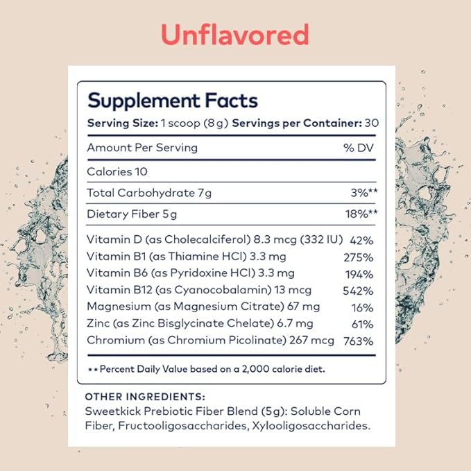 Sugar Craving Suppressant - Multivitamin Powder, Stop Sugar Cravings Supplement, Prebiotic Powder, Prebiotic Drink and Gut Health Powder - Prebiotic Blend, Unflavored (30 Servings)