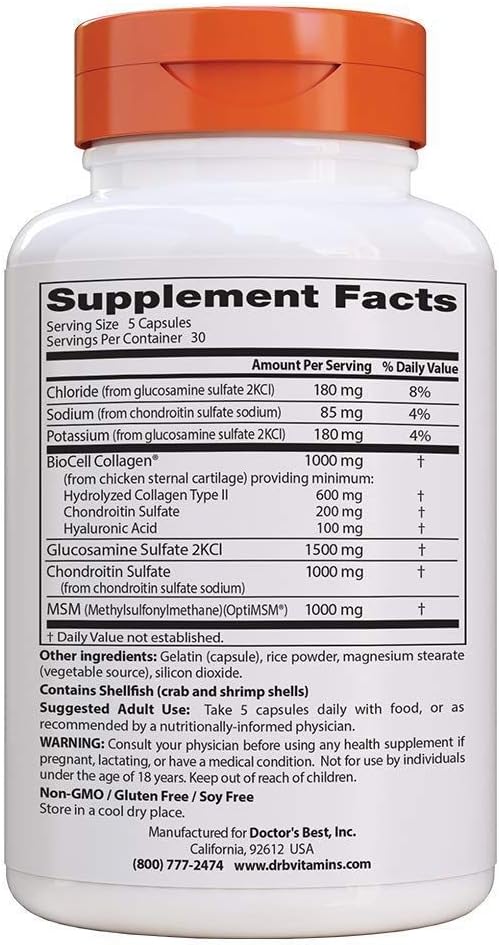 Doctors Best Glucosamine Chondroitin MSM + 150 Caps
