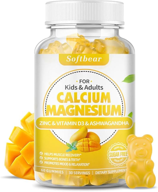 Calcium Magnesium Zinc Gummies for Women, 600 mg 60 Gummies