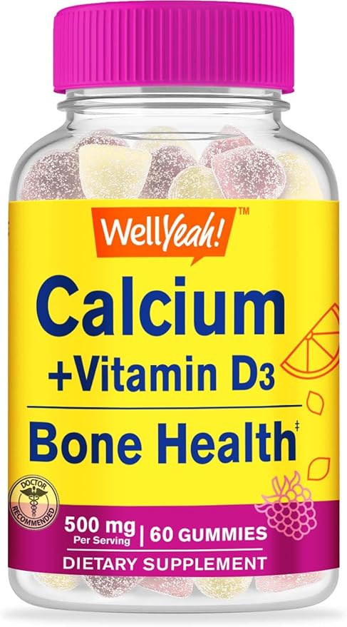 Calcium 500mg + Vitamin D3 1000 (25 mcg) 60 Gummies