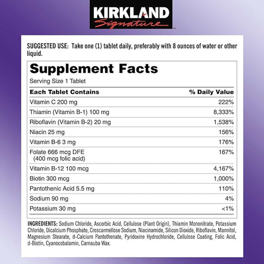 Kirk-Land Signature Super B-Complex with Electrolytes, 500 Tablets 8 B 500 Days
