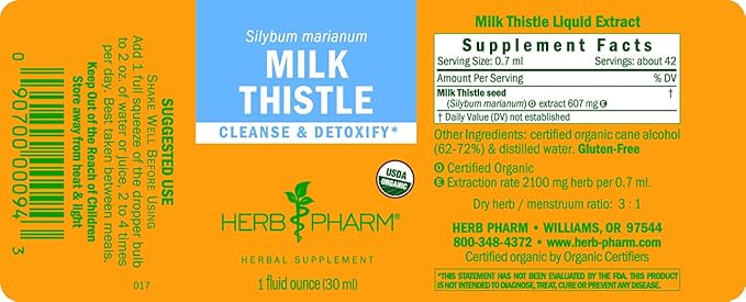 Herb Pharm Milk Thistle Seed Liquid 1 Ounce 2)