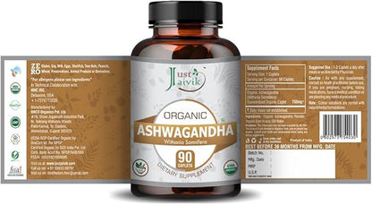 Just Jaivik Organic Ashwagandha Tablets 750 mg 90 Organic