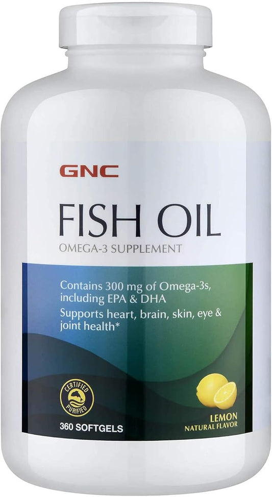 GNC Fish Oil Omega-3 Supplement 360 Count