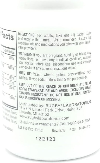 Rugby Vitamin B Complex with Vitamin 130 Caplets