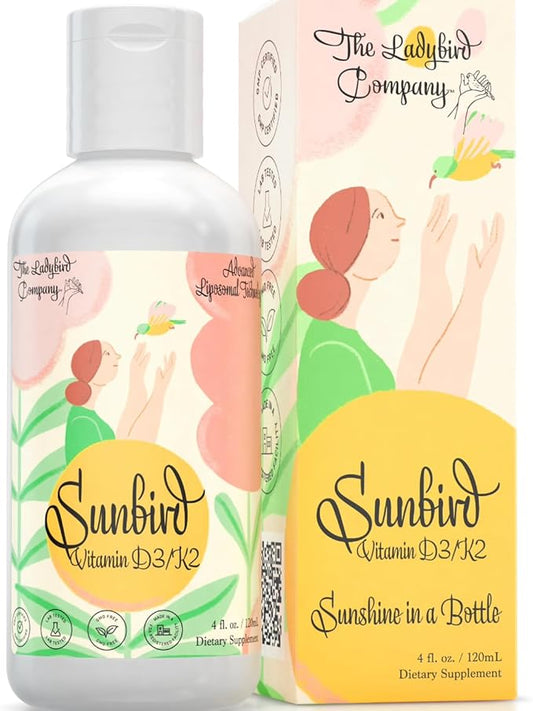 Sunbird Liposomal Liquid Vitamin D for Women D3 and K2 for D3 with K2, Made