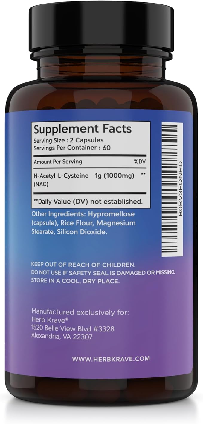 NAC Supplement N-Acetyl Cysteine 1000 mg, 120 N-Acetyl-L-Cysteine