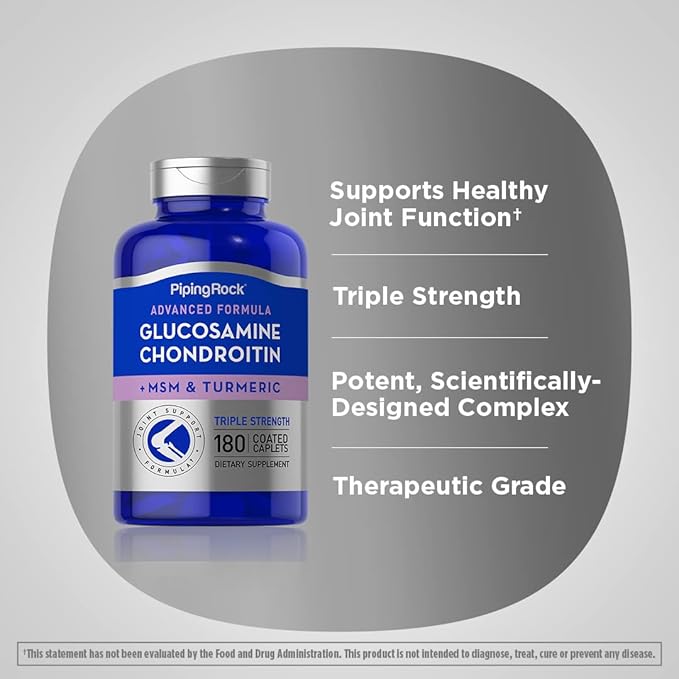 Piping Rock Glucosamine Chondroitin with Turmeric 180 Caplets