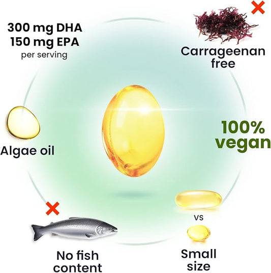 DR. MORITZ Vegan Omega 3 DHA Omega-3 Fatty 1000mg - (30 Count 1))