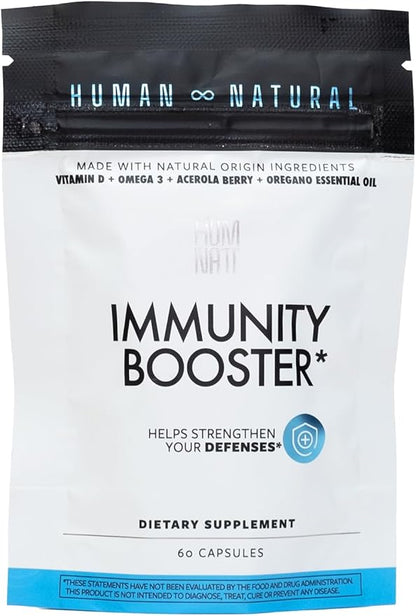 Immunity Booster, Vegan Capsules with Vitamin Omega-3, Acerola, 60 Count