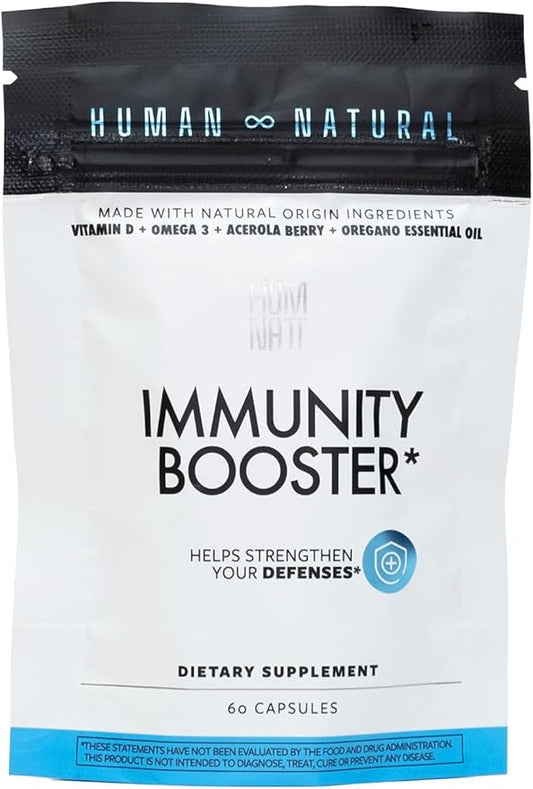 Immunity Booster, Vegan Capsules with Vitamin Omega-3, Acerola, 60 Count