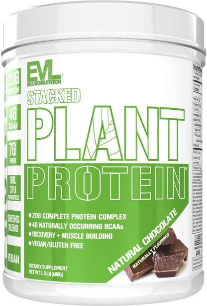 Evlution Nutrition Stacked Plant Protein Powder, 1.5 LB