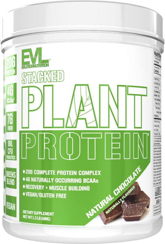 Evlution Nutrition Stacked Plant Protein Powder, 1.5 LB