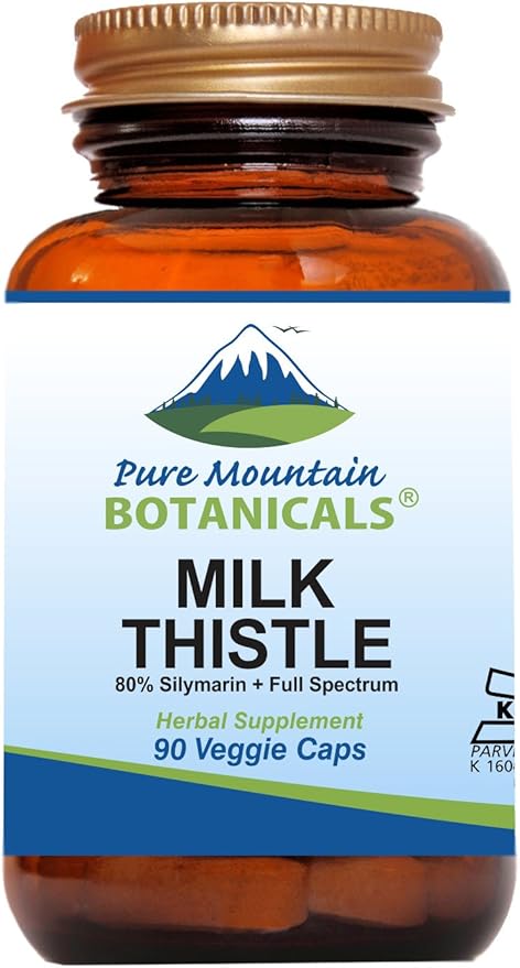 Pure Mountain Botanicals Milk Thistle Capsules 90 Kosher