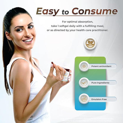 Eannatto 150mg Vitamin E Tocotrienols and 75mg Geranylgeraniol 60 Softgels,