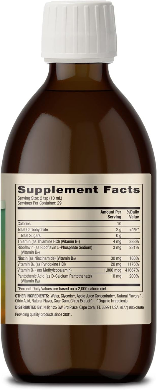 Dr. Mercola Vitamin B Complex Liquid, 9.8 Fl. (290 mL), 29 Servings,