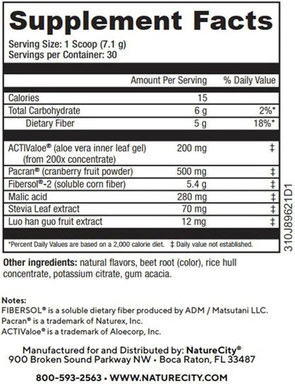Aloe-Cran Sugar Free Drink Mix Supplement| 30 Servings