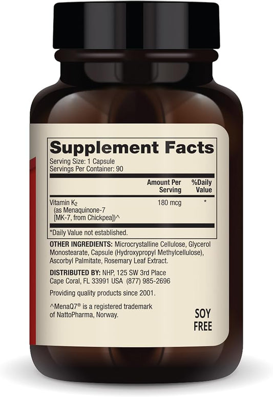 Dr. Mercola Vitamin K2, 90 Servings (90 Capsules), 180 mcg MK-7 Per