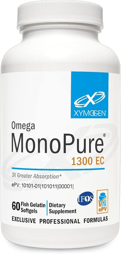 XYMOGEN Omega MonoPure 1300 EC 3X Greater 3 Supplement (60 Softgels)