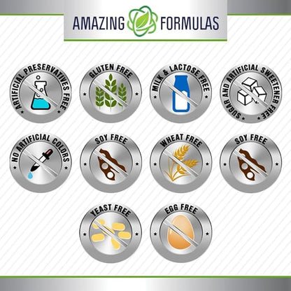 Amazing Formulas Vitamin D3 5000 IU with Vitamin K2 100 Mcg| 250 Veggie Capsules | D3 + K2 Complex | Non-GMO | Gluten Free | Made in USA