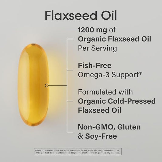 Sports Research Extra Strength Flaxseed Oil 1242mg - Omega-3 Fish (200 Count)
