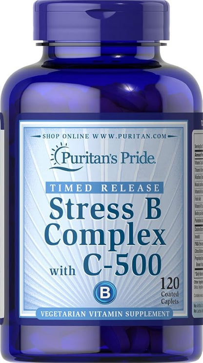 Puritan's Pride Stress Vitamin B-Complex C-500 Timed 120 Count