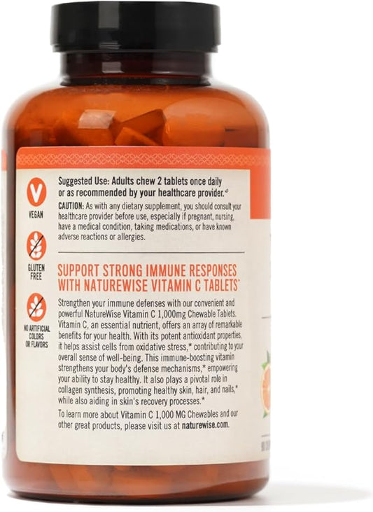 NatureWise Vitamin C 1000mg Chewable Tablet Supplement 90 Count[45 Count[45 Days