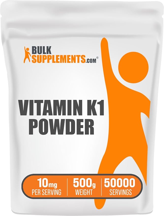 BulkSupplements.com Vitamin K1 (1%) Powder - Vitamin K1 Dogs - Vitamin K Supplements - Vitamin K1 - VIT K - Dry Vitamin K - Vitamin K Supplement (500 Grams - 1.1 lbs)