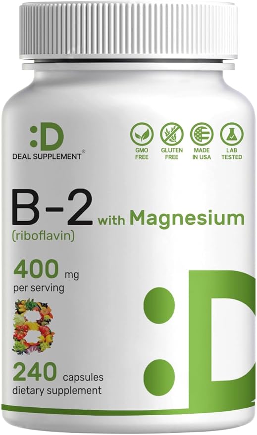Vitamin B2 Riboflavin 400 mg, 240 Capsules