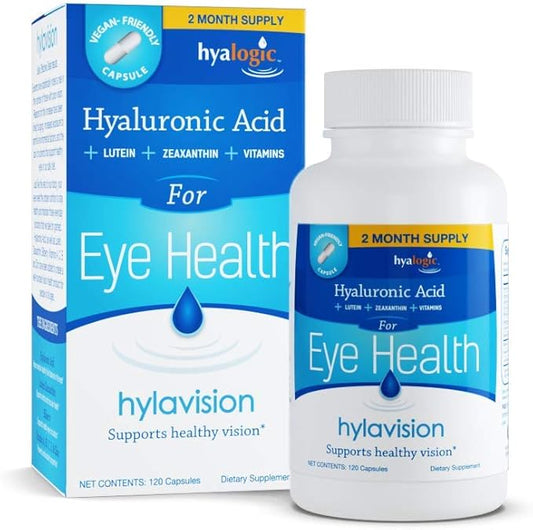 HylaVision Eye Health Supplements: Hyaluronic Acid, (120 Capsules)—