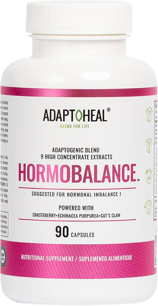 Hormone Balance for Women - Adaptogens Supplement - Vitex, Ginseng and Cat’s Claw – Vegan, Gluten and Dairy Free (90 Capsules)