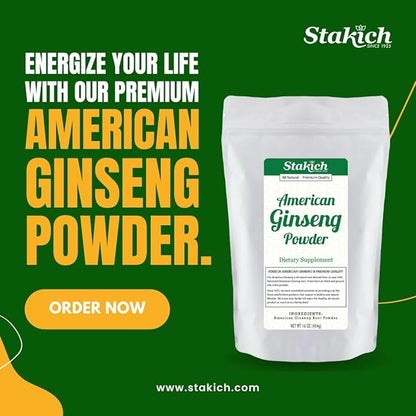 Stakich American Ginseng Root Powder 1 Pound (1 Pound)