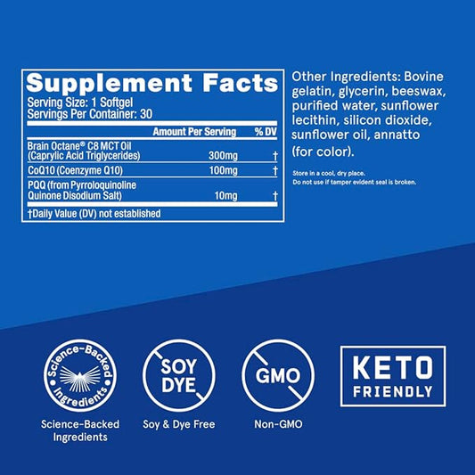 Bulletproof CoQ10 Energy Softgel, 30 Count, Supplement to Power Your Brain & Body