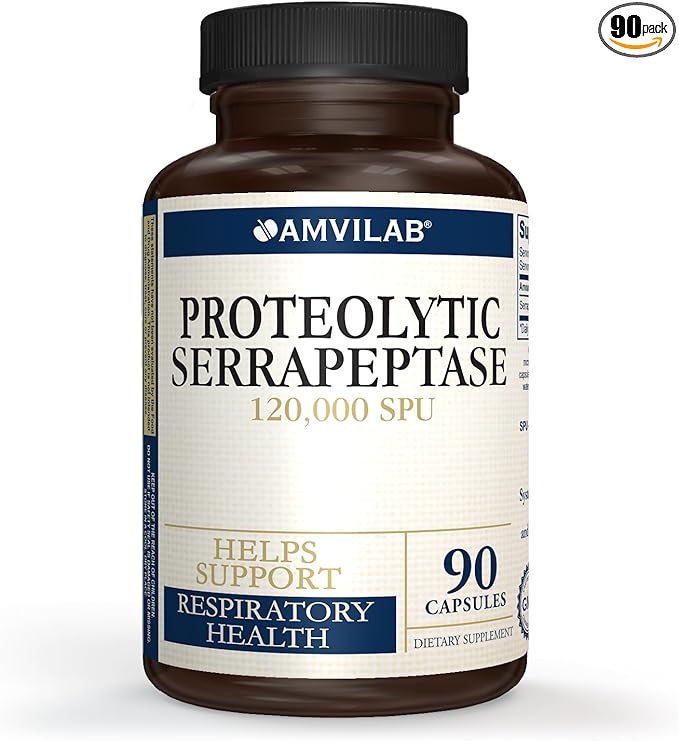 Proteolytic Serrapeptase Enzymes 120,000 SPU 90 Capsules