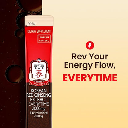 JungKwanJang Ginseng Everytime Extract Stick 2000mg, Brain 10 Count