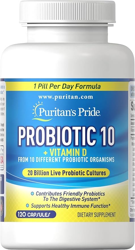 Puritan's Pride Probiotic 10 with Vitamin 60 Count,