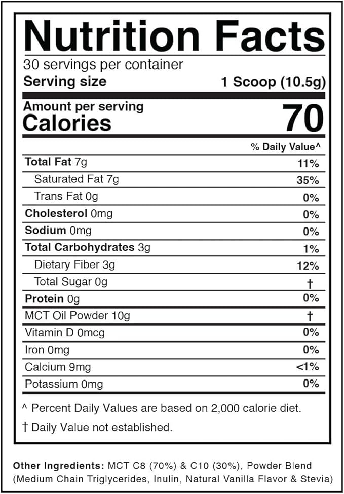 Divine Health Dr. Colbert MD MCT Oil Powder | Vanilla Flavor Recommended in The Keto Zone Diet Book | 70% C8 | 30% C10 | 0 Net Carbs | Alternative to Coffee Creamer | 315g