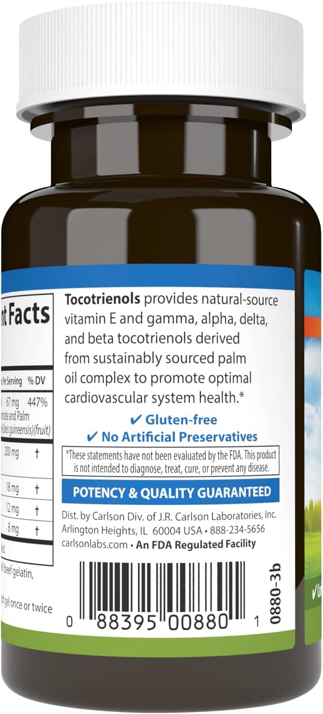 Carlson - Tocotrienols, 40 mg, 30 Softgels