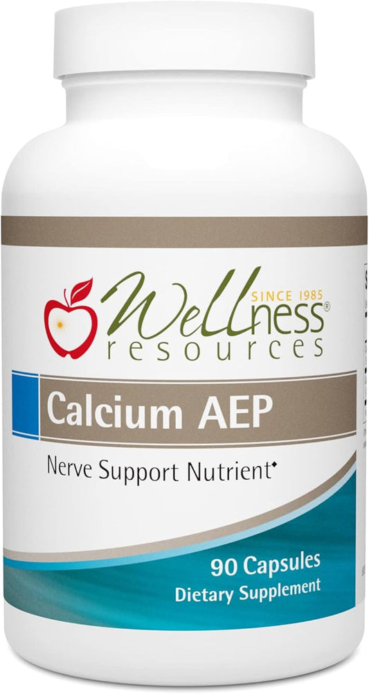 Wellness Resources Calcium AEP - Nerve Support Supplement for Cellular Protection, Longevity, Cell Membrane Health & Myelin Sheath Support - 925mg Ca-2-AEP Per Capsule (90 Capsules)