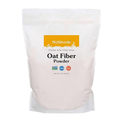 NuNaturals Oat Fiber Powder, All Natural 5 lbs
