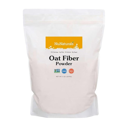 NuNaturals Oat Fiber Powder, All Natural 5 lbs