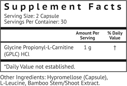 VitaMonk GlycoTrax - High Absorption GPLC Supplement - No Artificial Fillers - GPLC Glycine Propionyl-L-Carnitine Capsules Supplements to Support Healthy Blood Flow - 60 Capsules